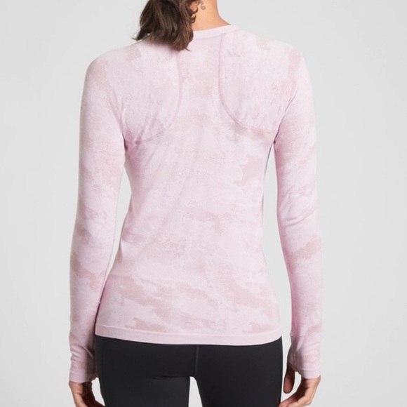 Athleta Momentum Camo Long Sleeve Top - Delicate Pink - Picture 2 of 10